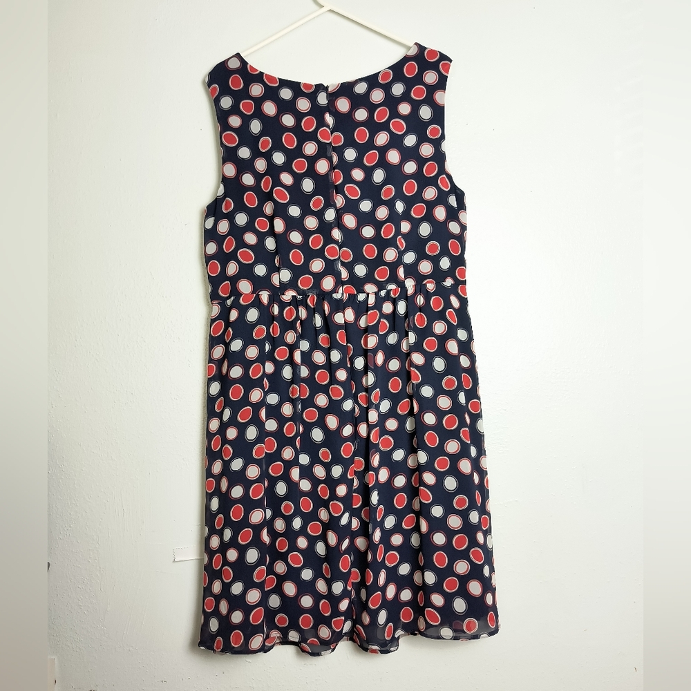 Dress Barn Boatneck Knee Length Dress Size 18 Navy Dots Self/Lining Casual - Picture 7 of 9